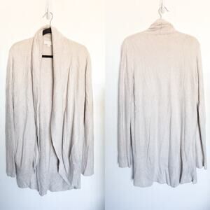 Barefoot Dreams Cozychic Lite Shawl Cardigan Large Beige Cozy Lounge